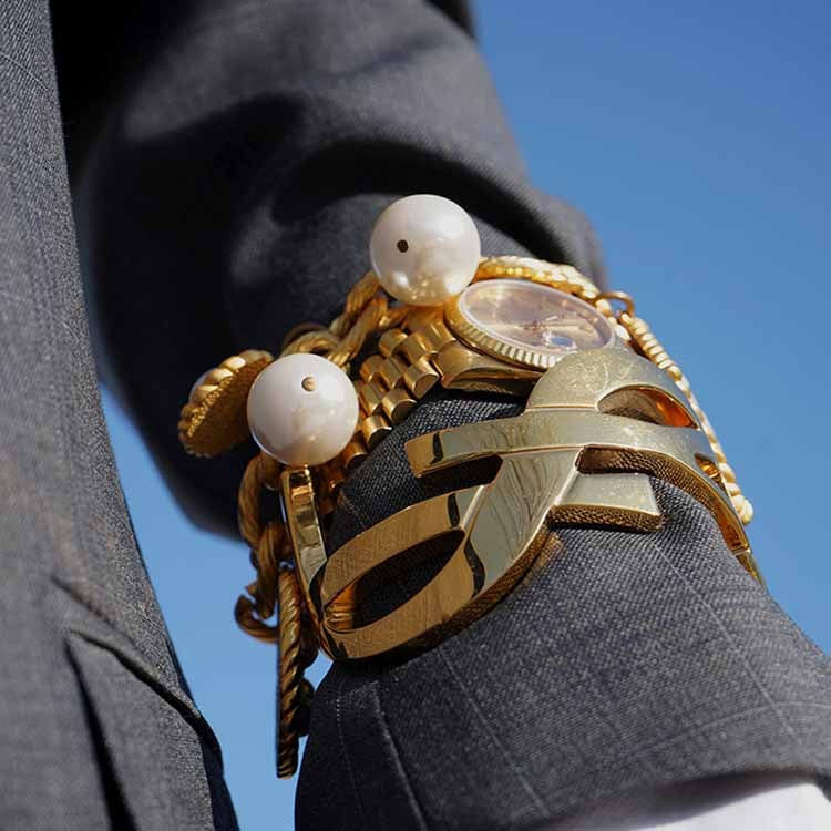 Wrist with a rare Rolex Datejust 36mm Sodalite Diamond Dial watch